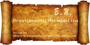 Brestyenszky Mirandolina névjegykártya